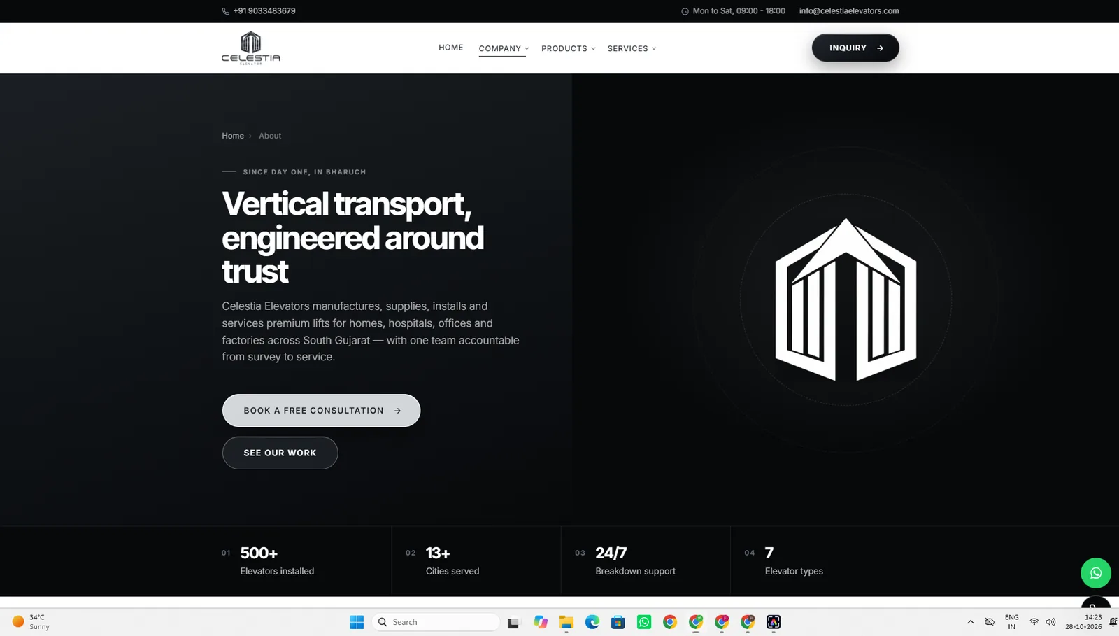 Celestia Elevators about page