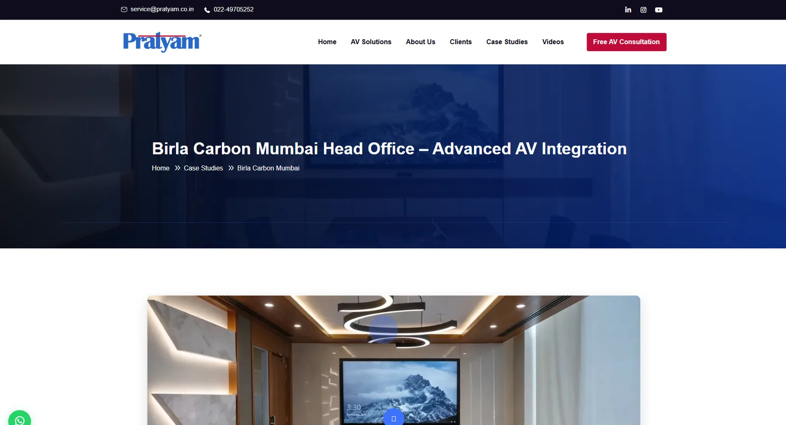 Pratyam Technologies website: Project page
