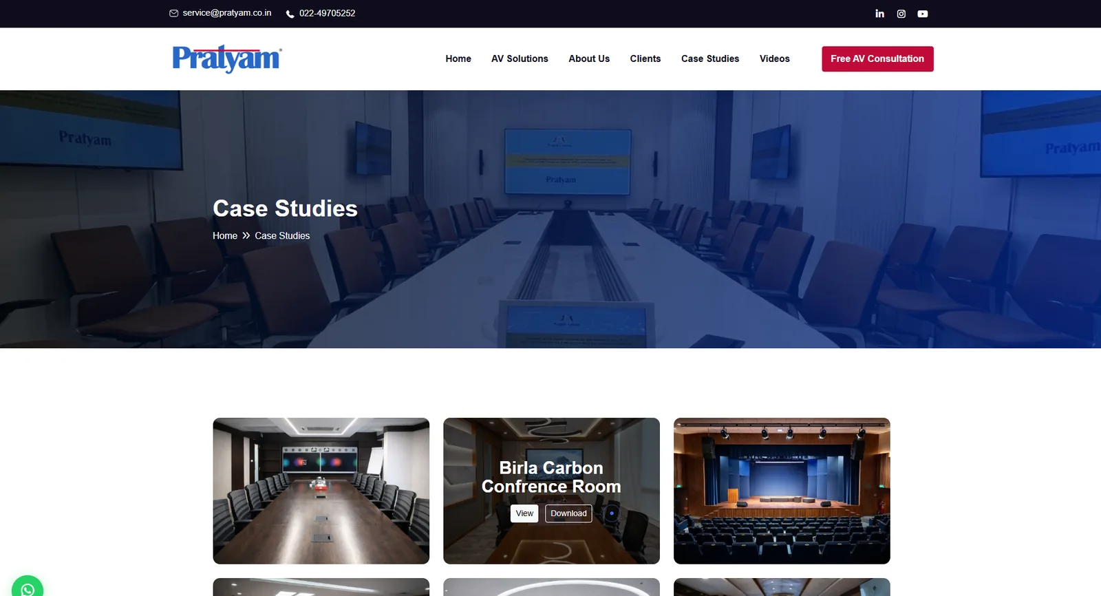 Pratyam Technologies website: Case studies